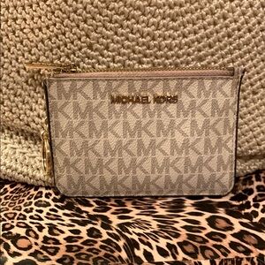 Michael Kors Beige Monogram Wristlet